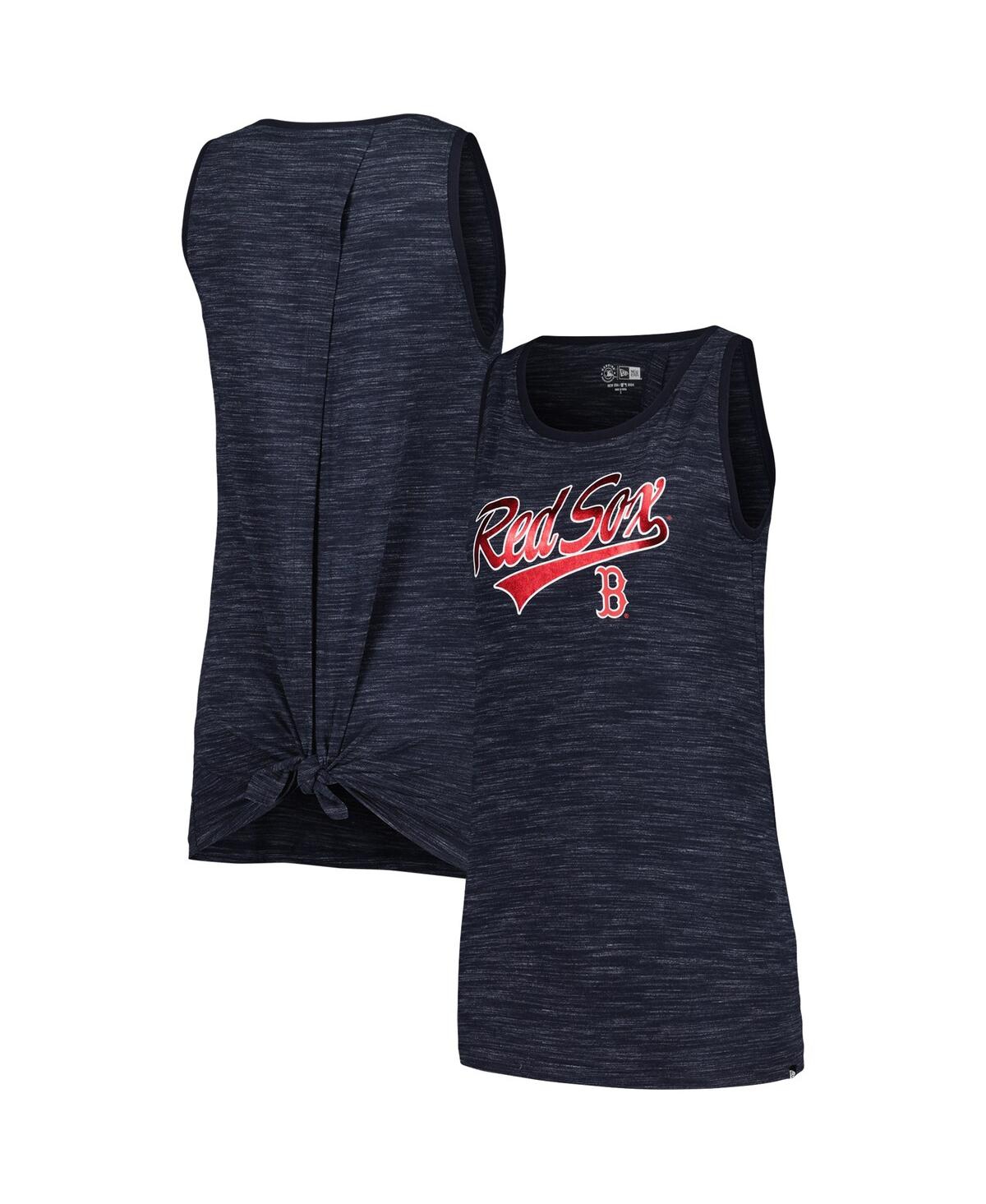 NEW ERA WOMEN'S NAVY BOSTON RED SOX SPACE-DYE ACTIVE TANK TOP 