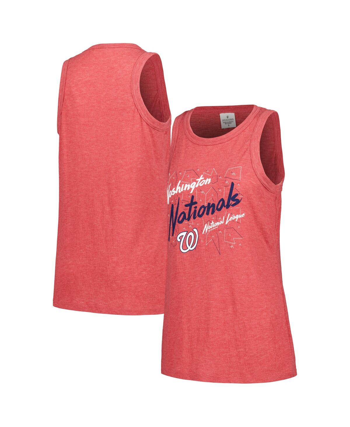 Women's Red Washington Nationals Gauze High Neck Tank Top - Red