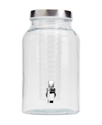 1.5 Gallon Glass Drink Dispenser with Infuser and Screw-off Wide Lid