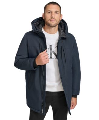 Men's Long Parka with Faux-Fur Lined Hood
