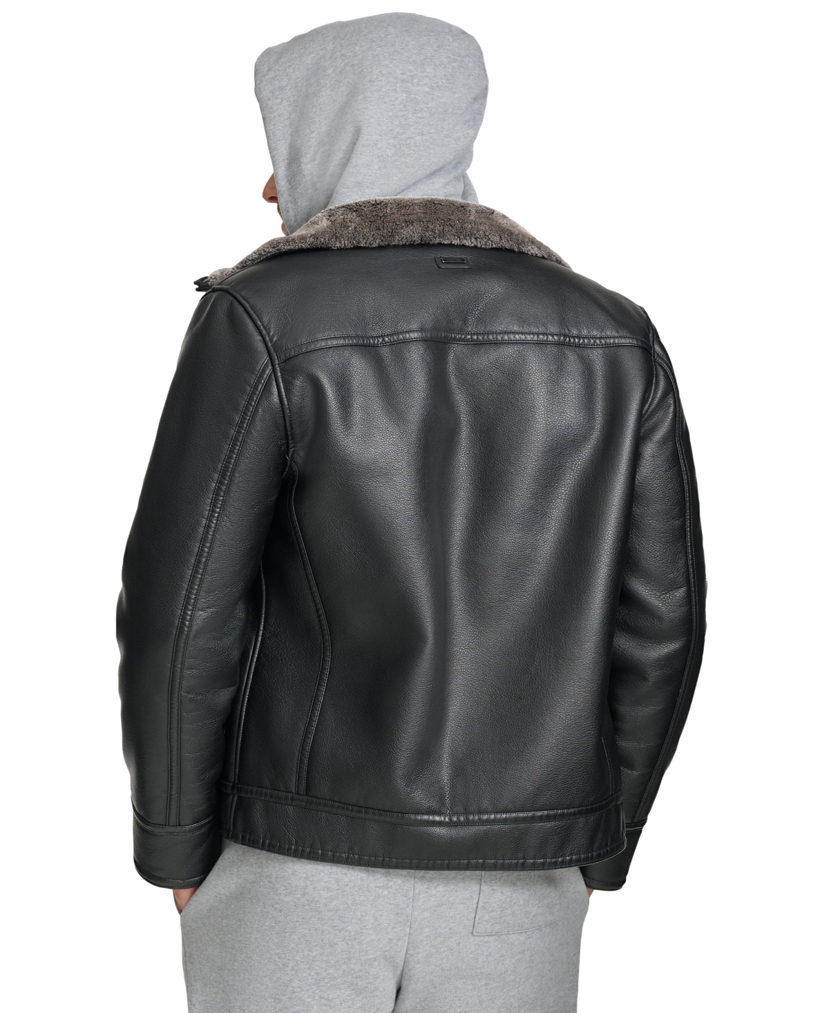 Calvin Klein Men's Pebble Faux Leather & Faux Fur Lined Jacket