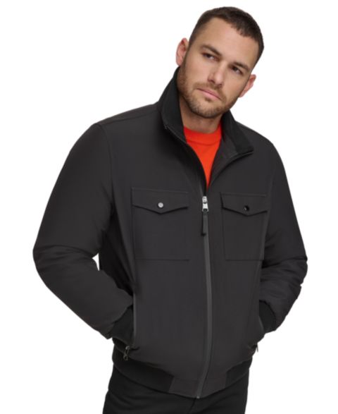 Мужская куртка Calvin Klein Flex Tech Water-Resistant Bomber, цвет: Чёрный