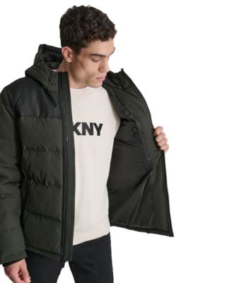 Men's Mixed-Media Puffer Coat, Created for Macy's 