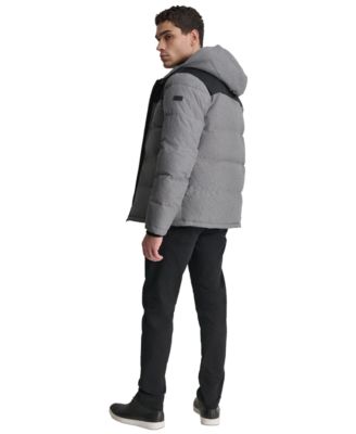 Men's Mixed-Media Puffer Coat, Created for Macy's 