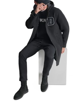 Men's Tufted-Chenille Logo Appliqu&eacute; Long Hooded Stadium Coat