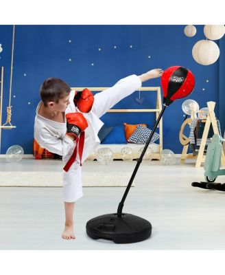 Kids Adjustable Stand Punching Bag Toy Set with Boxing Glove