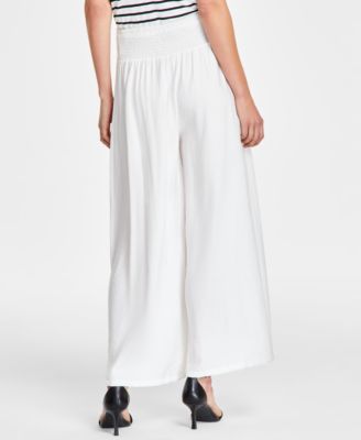 Women's Smocked-Waist Wide-Leg Pull-On Pants