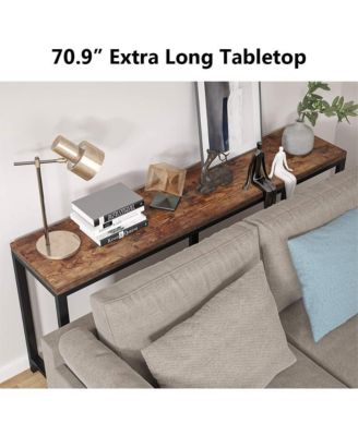 70.9 inch Extra Long Sofa Table, Narrow Console Table Behind Couch, Rustic Entryway Table Industrial Skinny Hallway Table for Living Room
