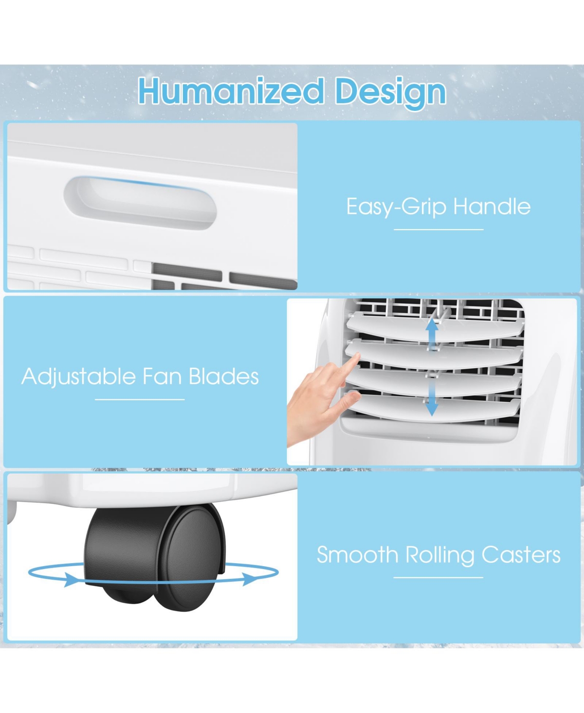 Sugift 8000 Btu Portable Air Conditioner with Sleep Mode and Dehumidifier Function