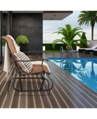 2-Person Patio Glider Bench with High Back and Curved Armrests