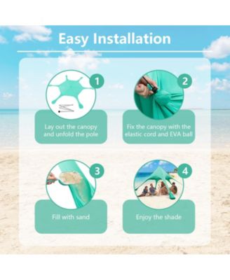 20 x 20 Feet Beach Canopy Tent with UPF50+ Sun Protection and Shovel