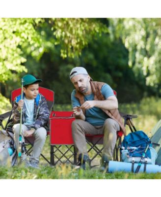 Portable Folding Camping Canopy Chairs with Cup Holder for Two