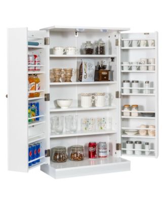 17-Tier Kitchen Pantry Cabinet with 2 Doors and 6 Adjustable Shelves