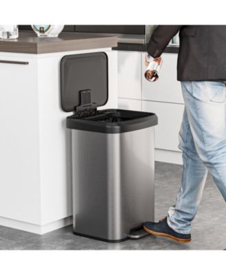 13.2 Gallon Step Trash Can with Soft Close Lid and Deodorizer Compartment