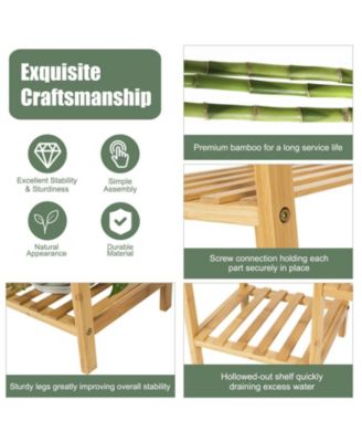 9-Tier Bamboo Plant Stand for Living Room Balcony Garden