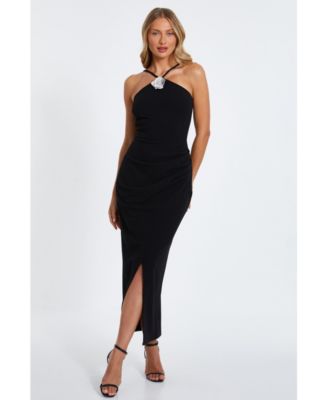 quiz halter neck dress White Quiz Frill Halter Neck Midaxi Dress