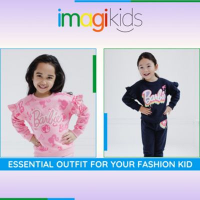 Little Girls Fleece Sweatshirt and Jogger Pants Outfit Set