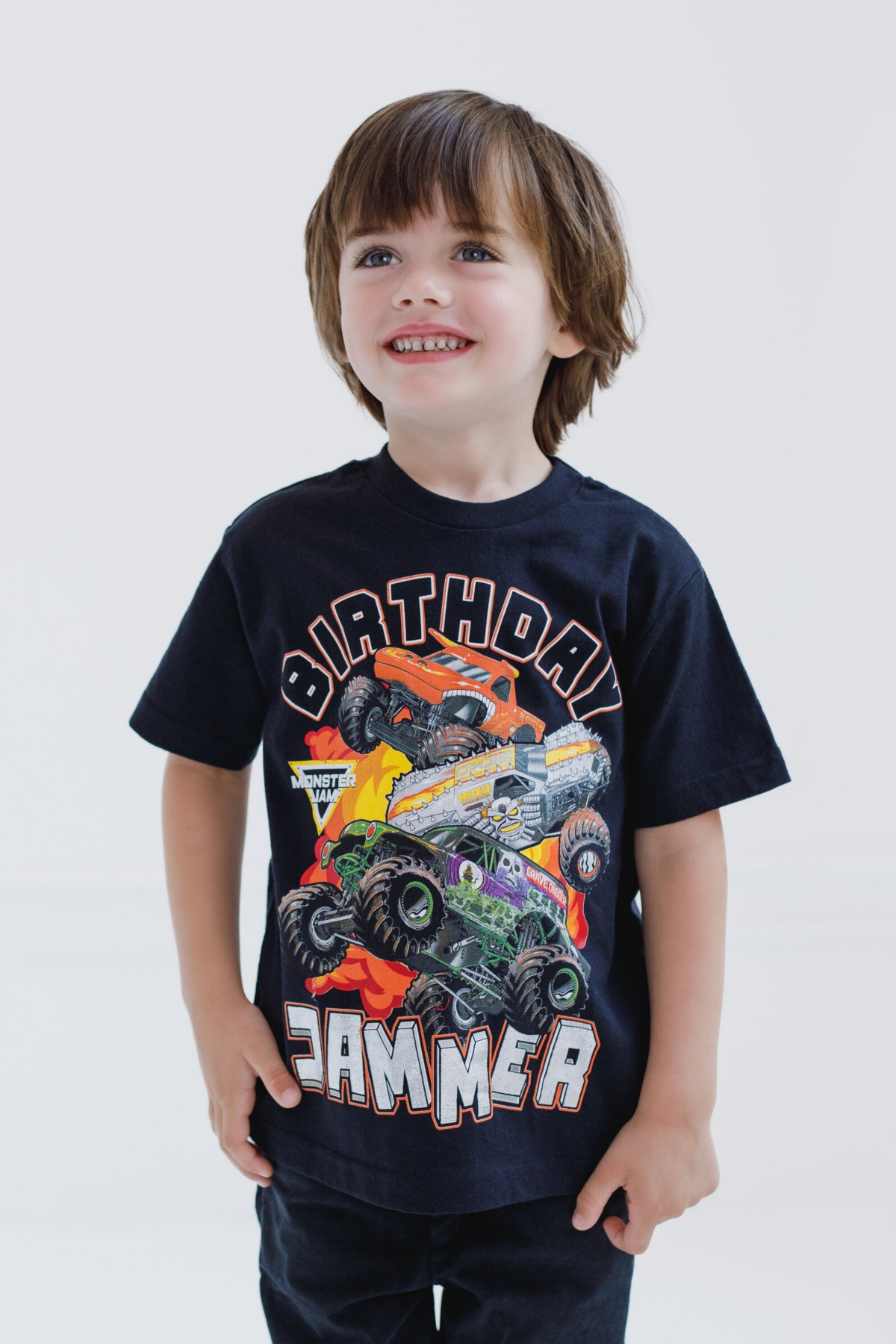 Monster Jam Boys Birthday T-Shirt to Grave Digger El Toro Loco Maximum Destruction