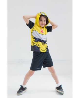 Toddler Boys Athletic Pullover T-Shirt Mesh Shorts Outfit Set