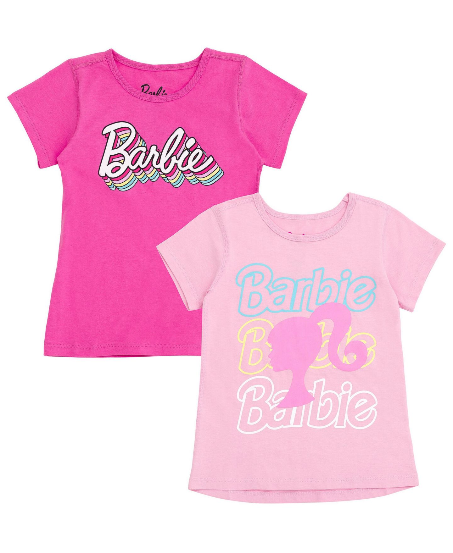 Футболки Barbie Sensory Friendly 2-Pack для девочек, цвет: Фуксия светлый розовый — фото 1