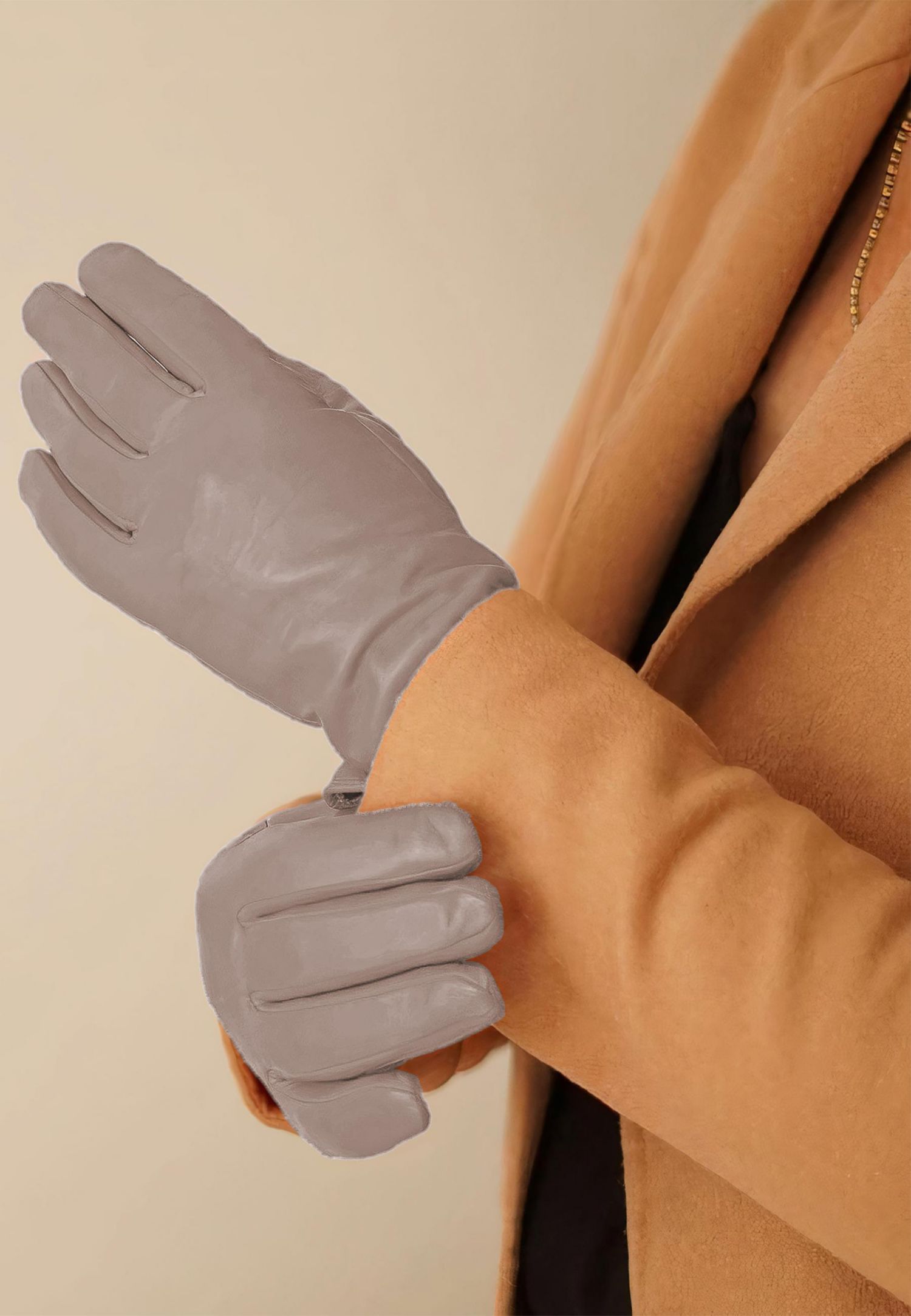 Women`s Premium Lamb Leather Touchscreen Gloves Style Chelsea