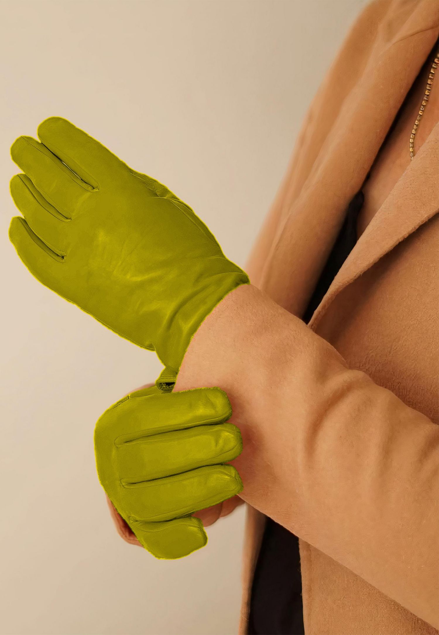 Women`s Premium Lamb Leather Touchscreen Gloves Style Chelsea