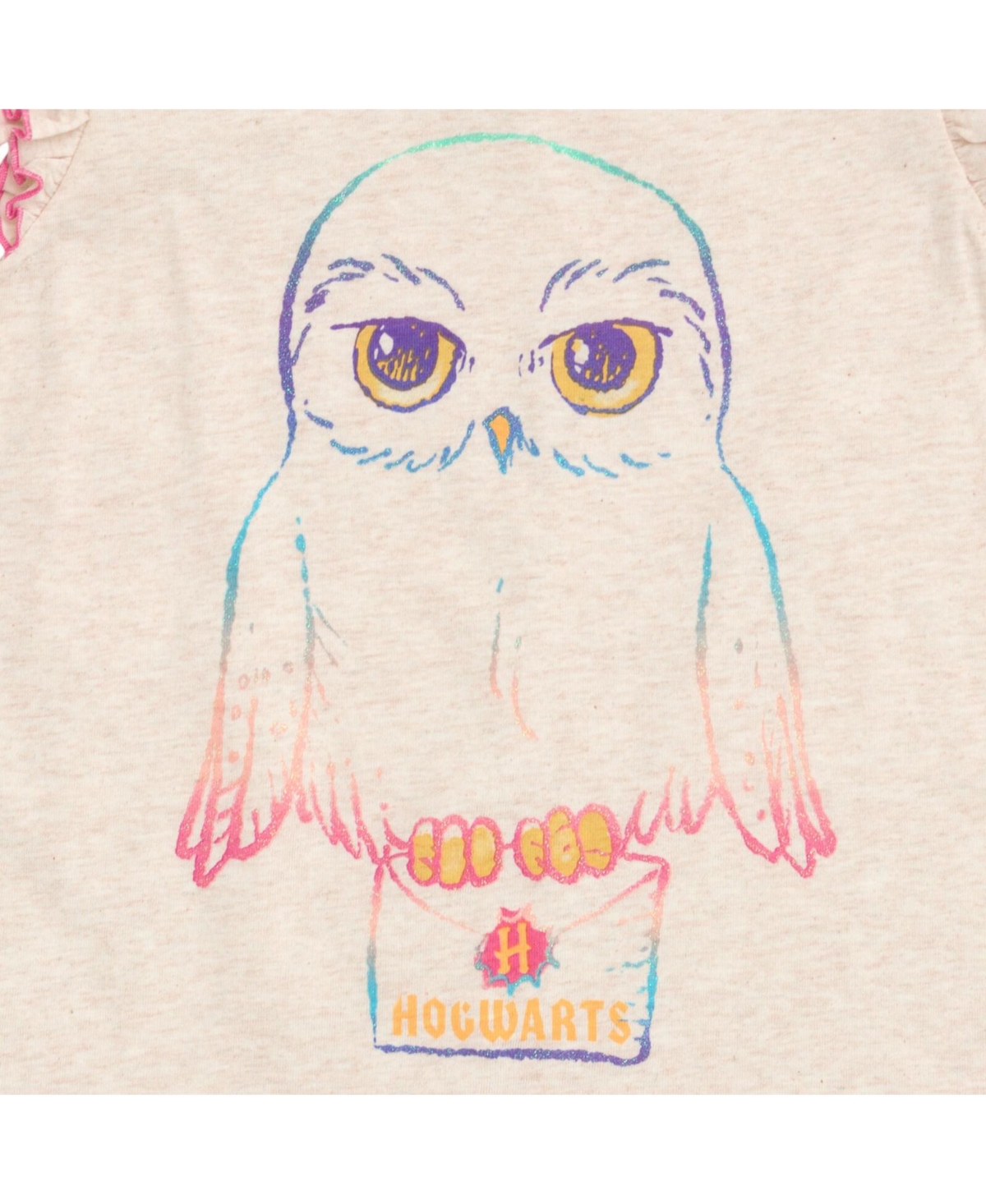 Harry Potter Girls Hedwig Owl Tank Top Dolphin and French Terry Shorts to -/ pink