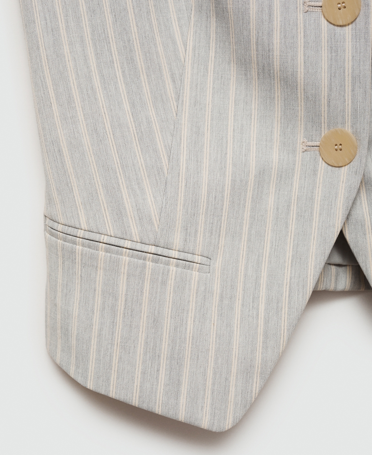 Mango Women's Buttons Detail Stripes Waistcoat