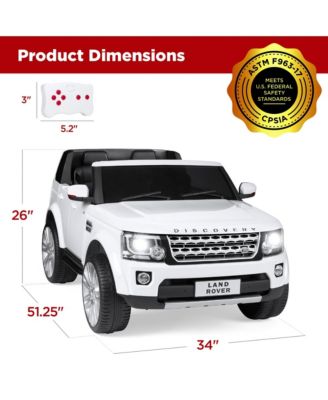 12V 3.7 MPH 2-Seater Licensed Land Rover Ride On Car Toy w/ Parent Remote Control
