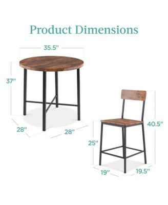 5-Piece Modern Round Counter Height Dining Set w/ 4 Chairs, 1.5in Thick Table