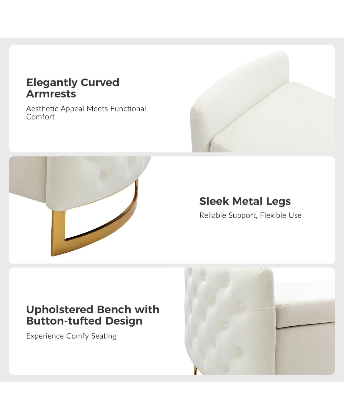 Hulala Home Robert Upholstered Flip Top Storage Bench with Storage