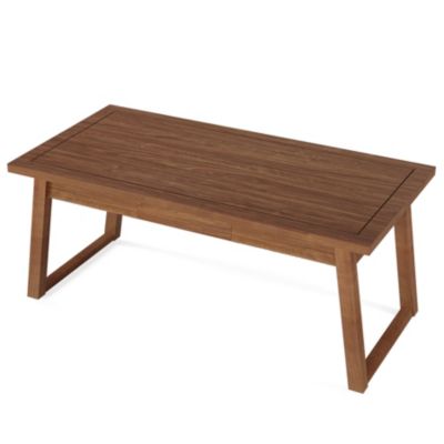 Home Office Executive Desk: 55 Inches Solid Wood Computer Desk with Drawer, Rustic PC Laptop Desk Workstation Furniture, Walnut Brown