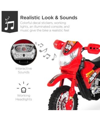 6V Kids Electric Battery Powered Ride On Motorcycle w/ Training Wheels, Lights, Music