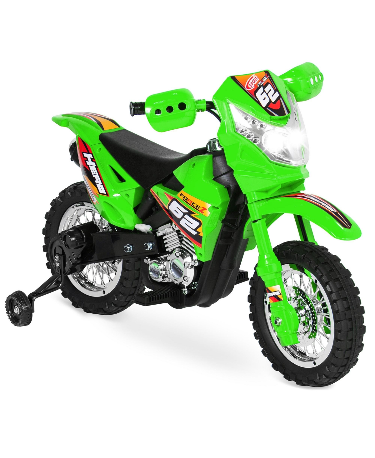 Best Choice Products 6V Kids Electric Battery Powered Ride On Motorcycle w/ Training Wheels, Lights, Music