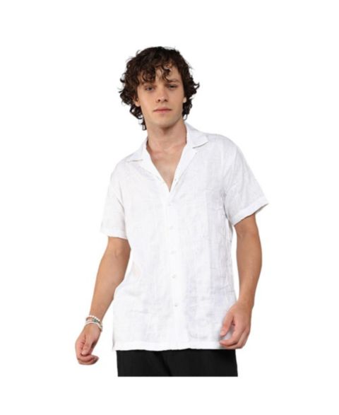 Мужская рубашка Cahoot Campus Sutra Chalk White Embroidered Heathered, цвет: Белый