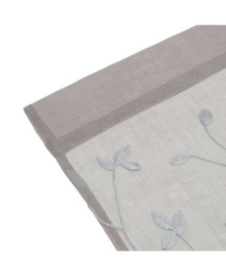 Premium Embroidered Vine Curtains - Sheer Curtains for Living Room, Bedroom, Kitchen - 52" x 63" - White, 2 Panels