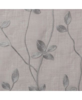 Premium Embroidered Vine Curtains - Sheer Curtains for Living Room, Bedroom, Kitchen - 52" x 63" - White, 2 Panels