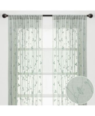 Chanasya Premium Embroidered Vine Curtains - Sheer Curtains for Living ...