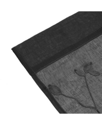 Premium Embroidered Vine Curtains - Sheer Curtains for Living Room, Bedroom, Kitchen - 52" x 84" - White, 2 Panels