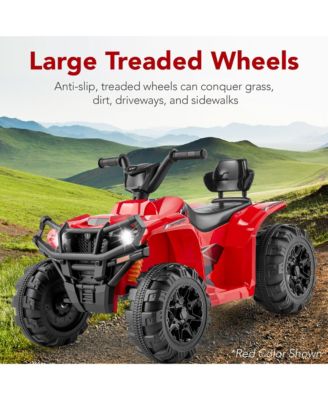 12V Kids Ride-On ATV Quad w/ Bluetooth, 2.4mph Max, Treaded Tires, LED Lights, Radio