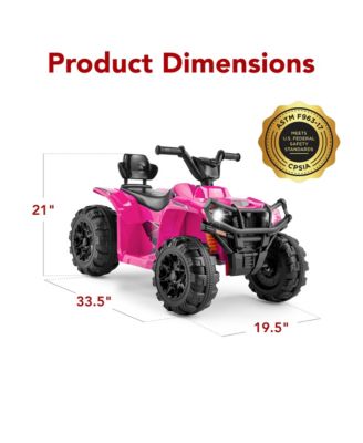 12V Kids Ride-On ATV Quad w/ Bluetooth, 2.4mph Max, Treaded Tires, LED Lights, Radio