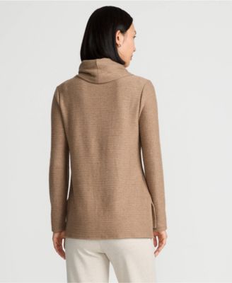 Women's Cable Ottoman Relaxed Long Sleeve Cowl Neck Top