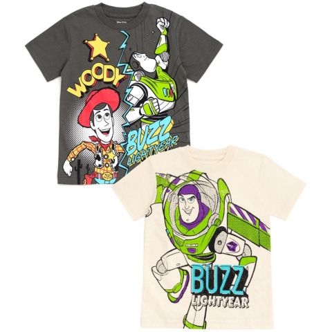 Футболки Toy Story 2-Piece Short Sleeve T-Shirt Set для мальчиков-малышей, цвет: Серый кремовый