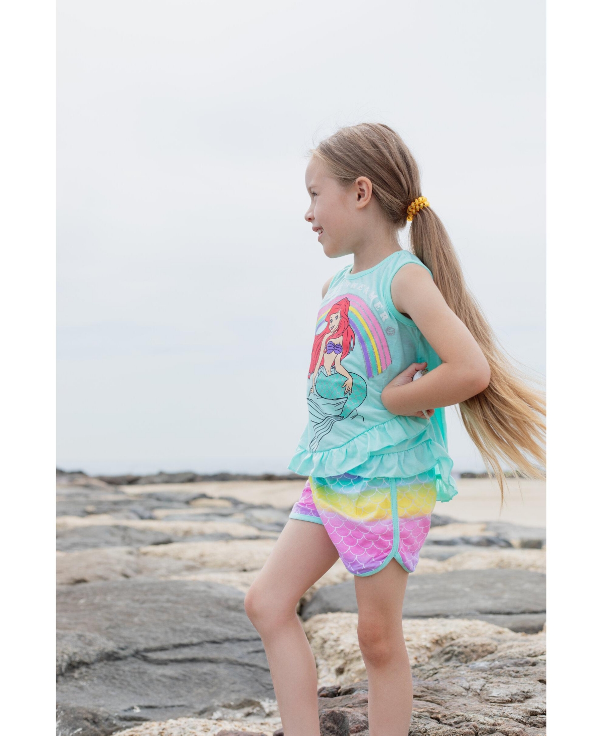Disney Toddler Girls Princess Moana Belle Minnie Mouse Nightmare Before Christmas Tank Top and French Terry Shorts to