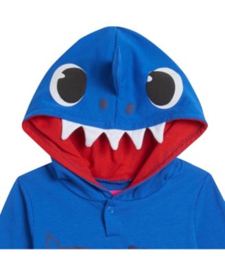 Baby Boys Pinkfong Shark Pullover Costume Hoodie and French Terry Pants Outfit Set