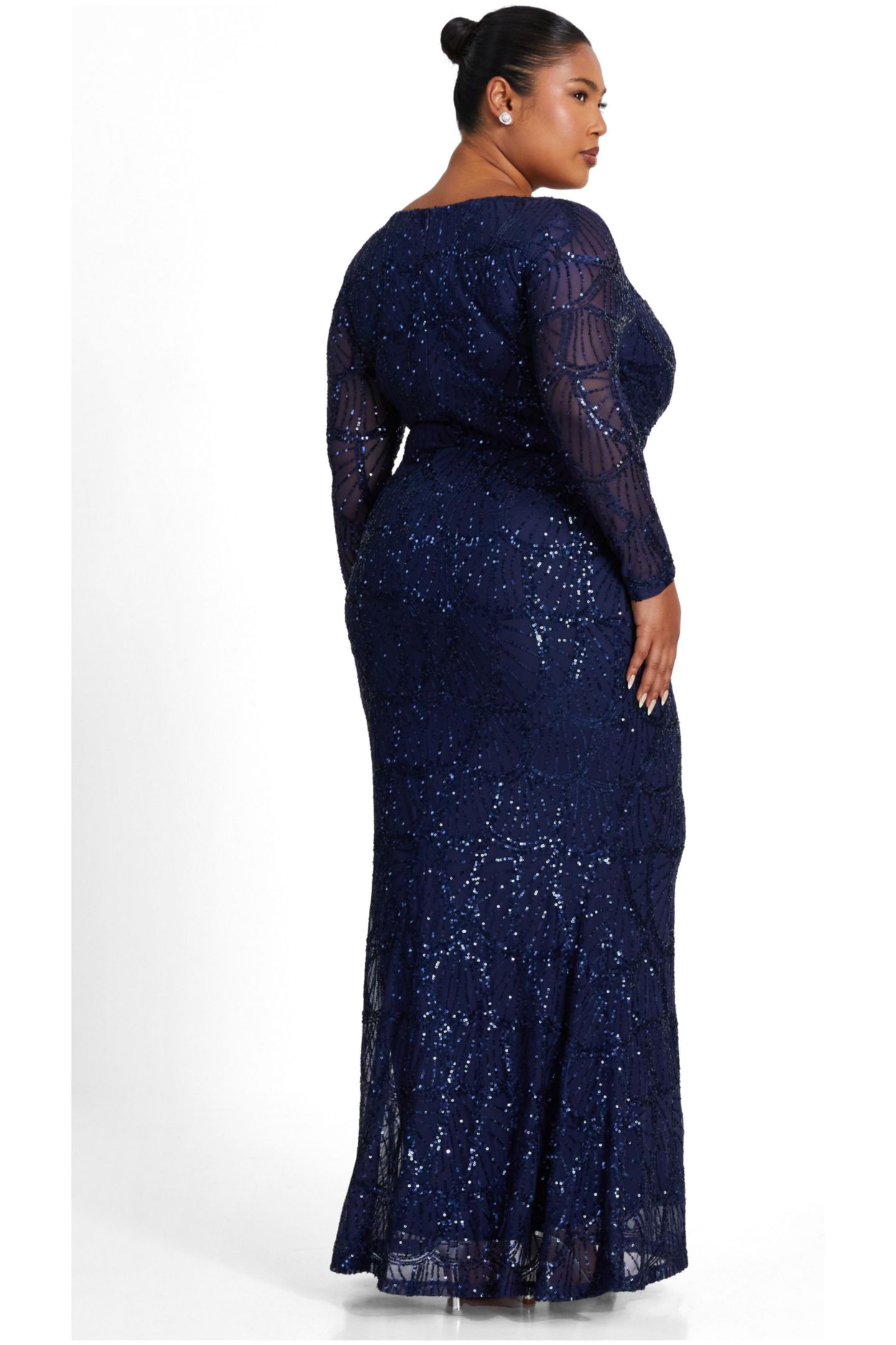 Женское платье QUIZ Sequin Maxi, цвет: Тёмно-синий — фото 2