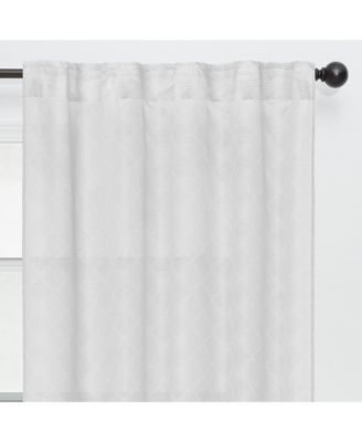 Premium 2-Panel Diamond Textured Semi Sheer Curtain Panels - 3-in-1 Back Tab, Rod Pocket, Ring Tab - for Windows Living Room Bedroom - Semi-Sheer Drapes for Privacy - 52 x 84 Inches - Taupe