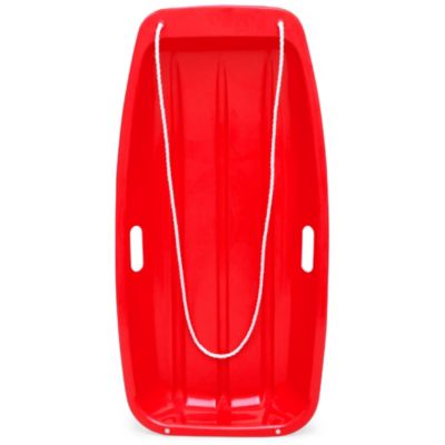 35in Kids Outdoor Plastic Sport Toboggan Winter Snow Sled Board w/ Pull Rope, 2 Handles