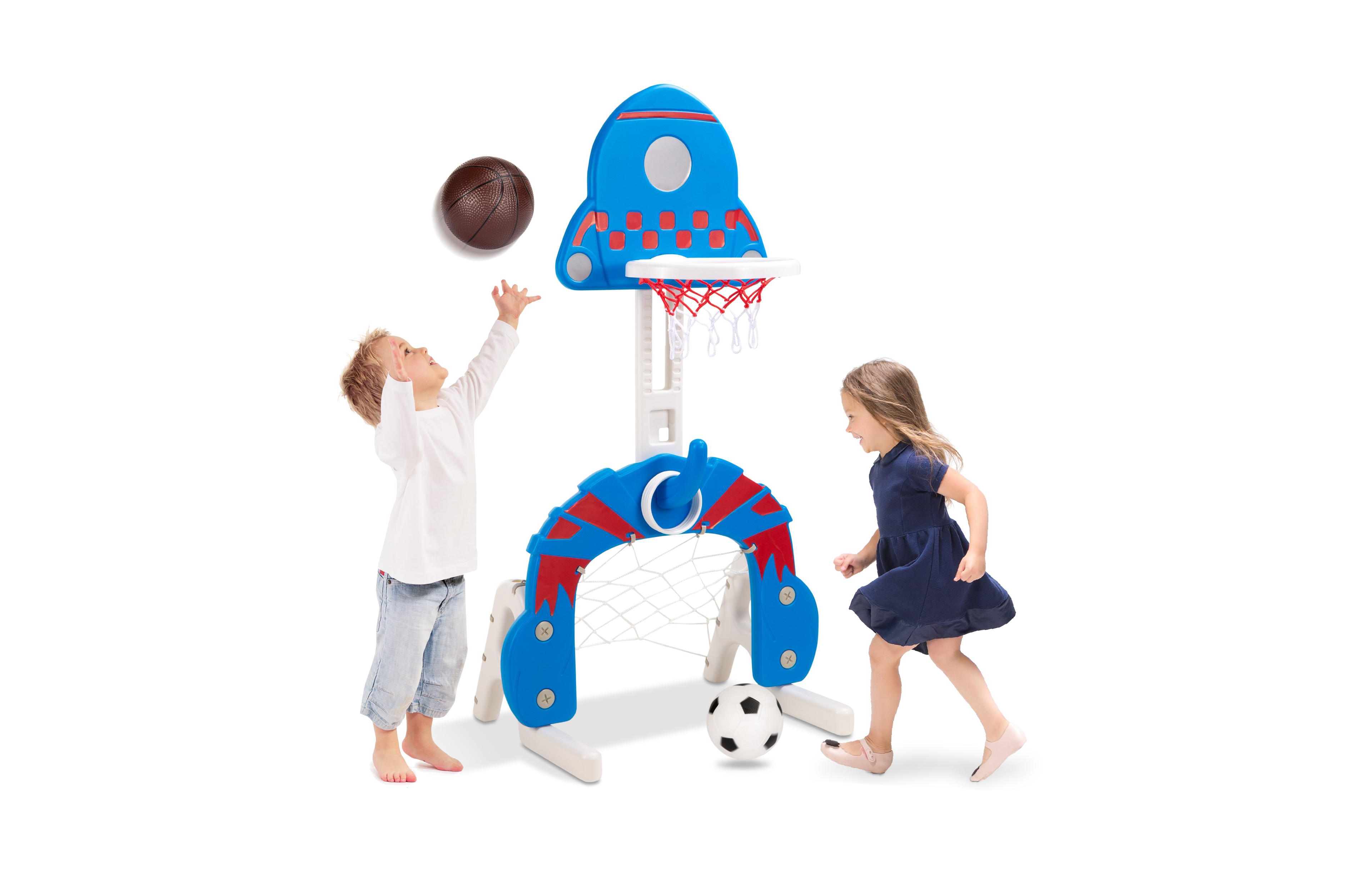 Best Choice Products 3-in-1 Toddler Basketball Hoop Sports Activity Center Grow With Me Play Set