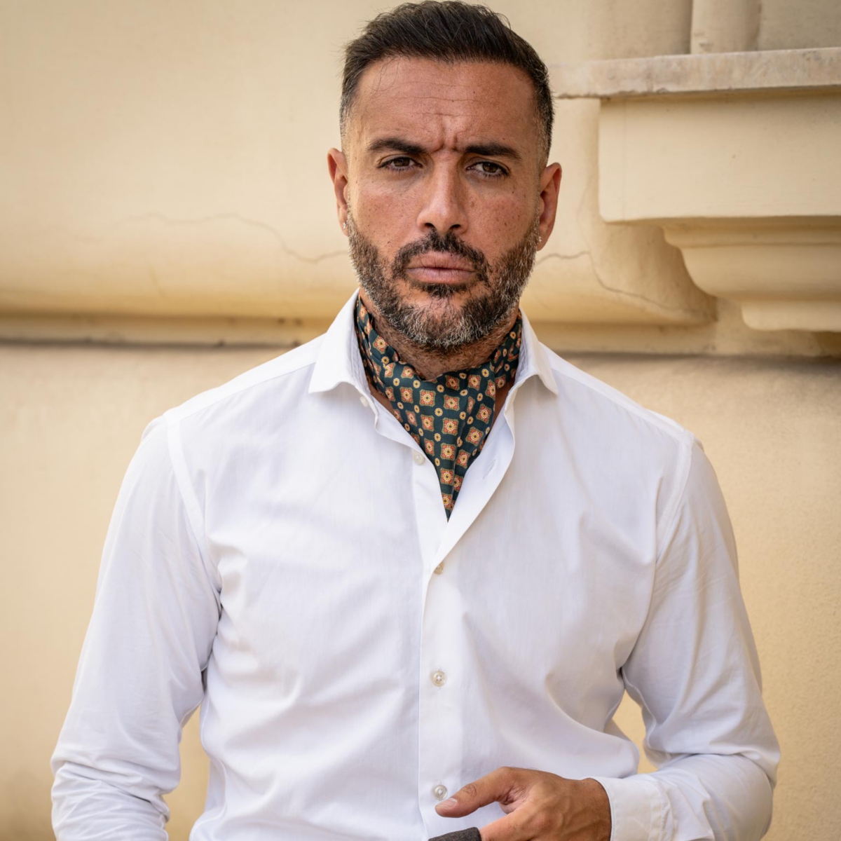 Elizabetta Men's Barberini - Silk Ascot Cravat Tie for Men